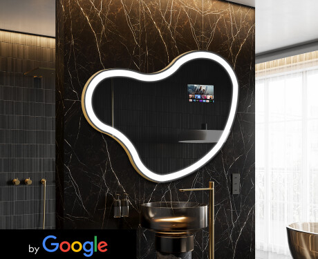 SMART neregulārs vannas istabas spogulis LED N222 Google