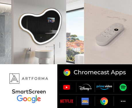 SMART neregulārs vannas istabas spogulis LED N222 Google #2