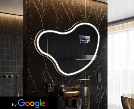 SMART neregulārs vannas istabas spogulis LED N223 Google