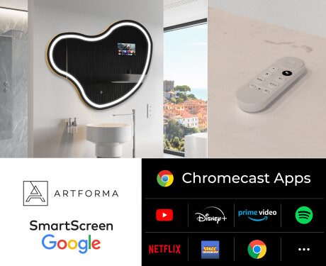 SMART neregulārs vannas istabas spogulis LED N223 Google #2