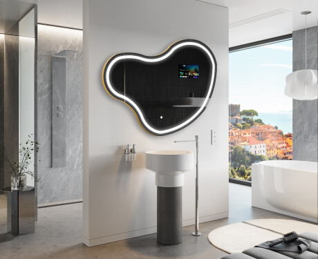SMART neregulārs vannas istabas spogulis LED N223 Google #5