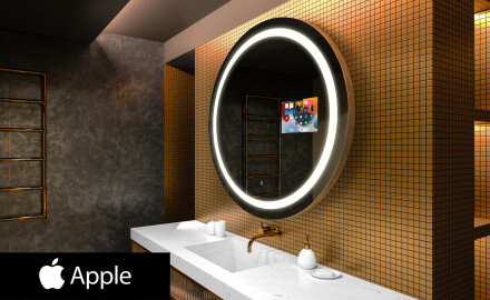 SMART apaļais vannas istabas spogulis LED L33 Apple