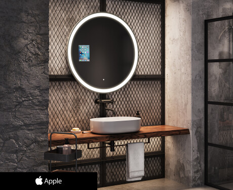 SMART apaļais vannas istabas spogulis LED L76 Apple