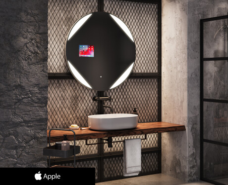 LED izgaismots apaļais spogulis SMART L114 Apple