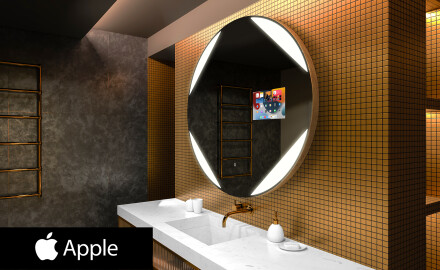 LED izgaismots apaļais spogulis SMART L114 Apple