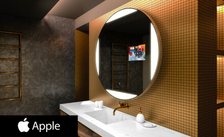 Apaļš burvju spogulis ar LED apgaismojumu L116 Apple