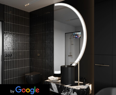 Lustro Półokrągłe Łazienkowe LED SMART A222 Google
