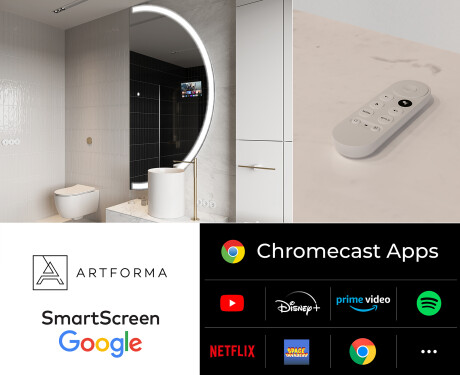 Lustro Półokrągłe Łazienkowe LED SMART A222 Google #2
