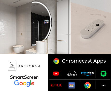 Inteligentne Lustro Półokrągłe LED SMART A223 Google #2