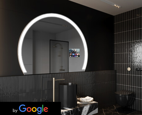 SMART pusapaļš vannas istabas spogulis LED W222 Google