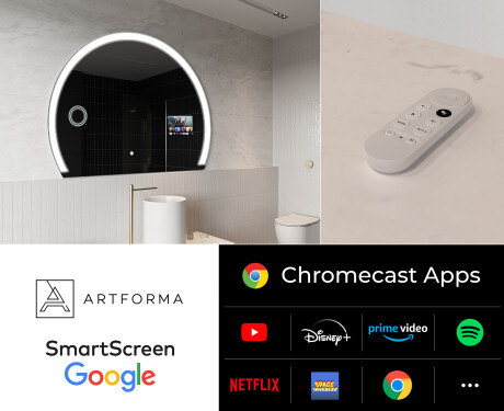 SMART pusapaļš vannas istabas spogulis LED W222 Google #2