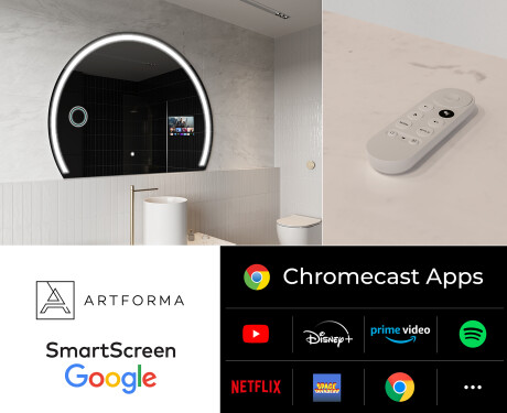 Lustro Półokrągłe Łazienkowe LED SMART W223 Google #2