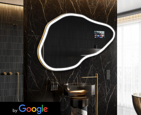 SMART neregulārs vannas istabas spogulis LED P222 Google