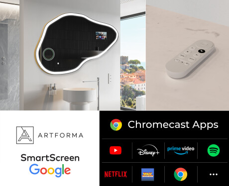 SMART neregulārs vannas istabas spogulis LED P222 Google #2