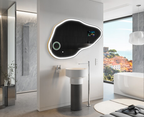 SMART neregulārs vannas istabas spogulis LED P222 Google #5
