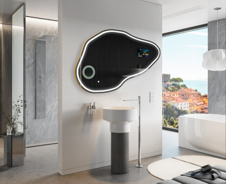 Nieregularne Lustro Łazienkowe LED SMART P223 Google #5