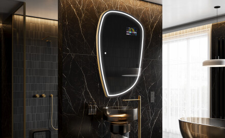 Nieregularne Lustro Łazienkowe LED SMART I223 Google