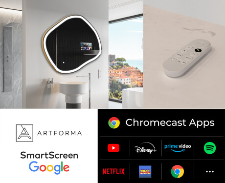 Inteligentne Lustro Nieregularne LED SMART R222 Google #2