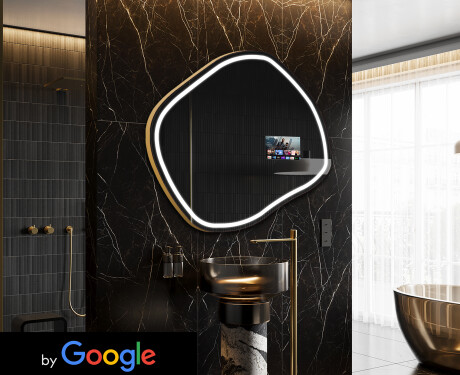 Nieregularne Lustro Łazienkowe LED SMART R223 Google