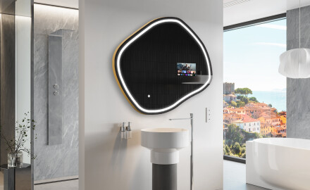 Nieregularne Lustro Łazienkowe LED SMART R223 Google