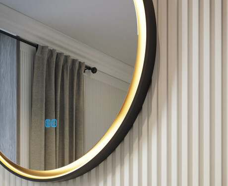 Apaļš spogulis metāla rāmī ar LED apgaismojumu #2