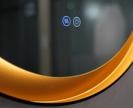 Apaļš spogulis metāla rāmī ar LED apgaismojumu #5