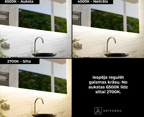 Gudrais Noapaļotais LED Vannas Spogulis SmartScreen 21,5” #4