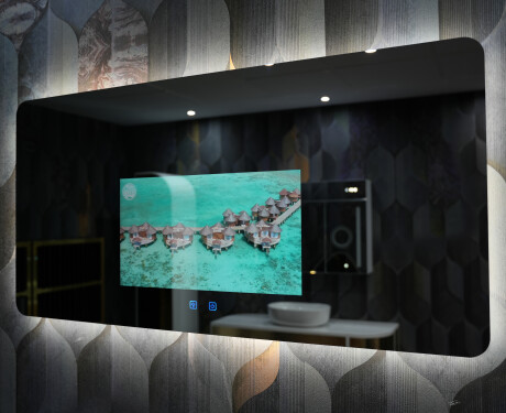 Gudrais Noapaļotais LED Vannas Spogulis SmartScreen 21,5” #6