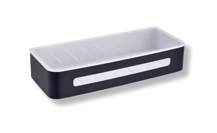Groziņš 29x12x5,5 / matēti melns / balts plastmasas ieliktnis