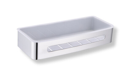 Groziņš 29x12x5,5 / pulēta tērauda / balts plastmasas ieliktnis