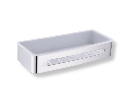 Groziņš 29x12x5,5 / pulēta tērauda / balts plastmasas ieliktnis