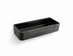 Groziņš 29x12x5,5 ar savilcēju / matēti melns / melna plastmasas ieliktnis