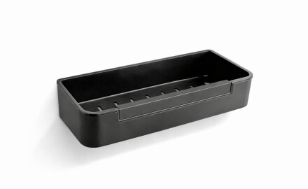 Groziņš 29x12x5,5 ar savilcēju / matēti melns / melna plastmasas ieliktnis