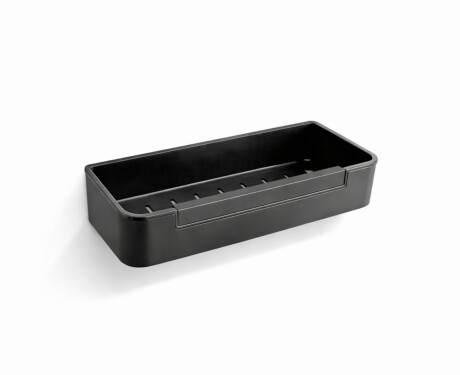 Groziņš 29x12x5,5 ar savilcēju / matēti melns / melna plastmasas ieliktnis