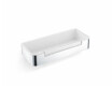 Groziņš 29x12x5,5 ar savilcēju / pulēta tērauda / balts plastmasas ieliktnis