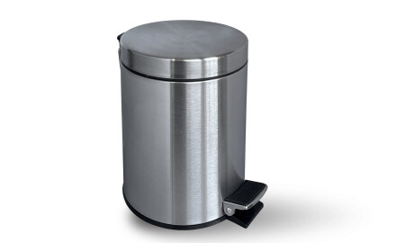 STANDARD apaļais pedāļu atkritumu grozs, 3 l, soft close / satīna tērauds