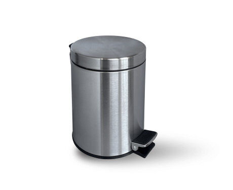 STANDARD apaļais pedāļu atkritumu grozs, 3 l, soft close / satīna tērauds