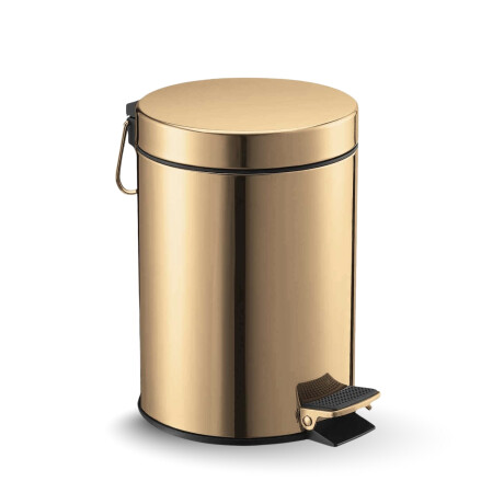 STANDARD apaļais pedāļu atkritumu grozs, 5 l, soft close / zelta spīdums #1