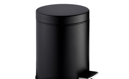STANDARD apaļais atkritumu grozs ar pedāli, 5 l, soft close / matēti melns