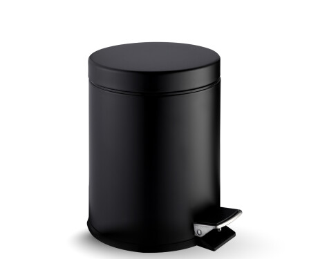 STANDARD apaļais atkritumu grozs ar pedāli, 5 l, soft close / matēti melns
