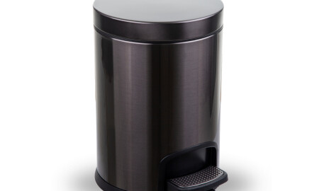PREMIUM apaļais pedāļu atkritumu grozs, 5 l, soft close / grafīta metāla krāsā