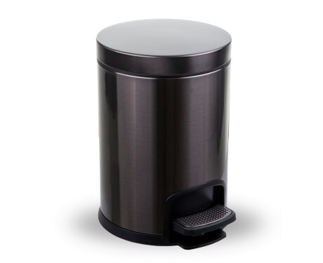 PREMIUM apaļais pedāļu atkritumu grozs, 5 l, soft close / grafīta metāla krāsā