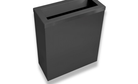 Atkritumu grozs 25 l, vāks ar atkritumu iemetšanas atveri / nerūsējošais tērauds, matēti melns