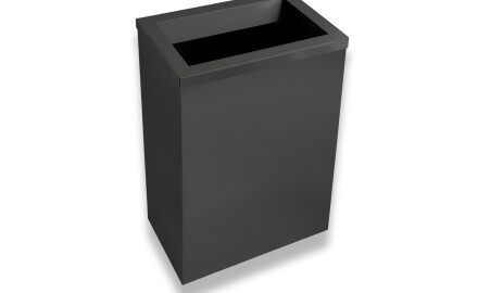Atkritumu grozs 50 l, vāks ar atkritumu iemetšanas atveri / nerūsējošais tērauds, matēti melns