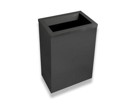 Atkritumu grozs 50 l, vāks ar atkritumu iemetšanas atveri / nerūsējošais tērauds, matēti melns