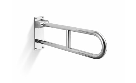 Atbalsta margas cilvēkiem ar invaliditāti, Ø32, izliektas, nolaižamas, STANDARD – 60 cm / pulēta nerūsējošā tērauda