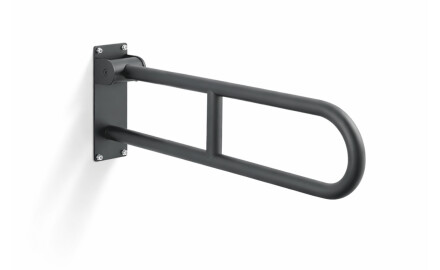 Atbalsta margas cilvēkiem ar invaliditāti, Ø32, izliektas, nolaižamas, STANDARD – 70 cm / nerūsējošais tērauds, matēti melns