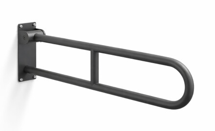 Atbalsta margas cilvēkiem ar invaliditāti, Ø32, izliektas, nolaižamas, STANDARD – 80 cm / nerūsējošais tērauds, matēti melns