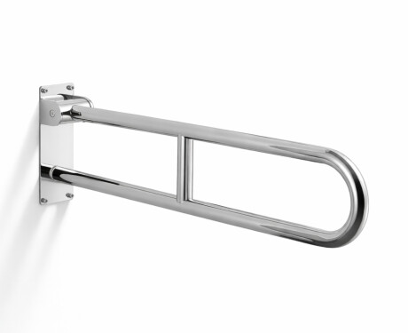 Atbalsta margas cilvēkiem ar invaliditāti, Ø32, izliektas, nolaižamas, STANDARD – 80 cm / pulēta nerūsējošā tērauda