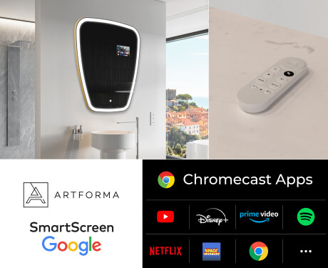 Nieregularne Lustro Łazienkowe LED SMART Z222 Google #2